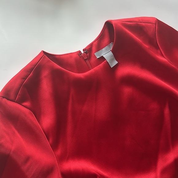 H&M Red Satin Shift Mini Dress size S - Picture 4 of 4